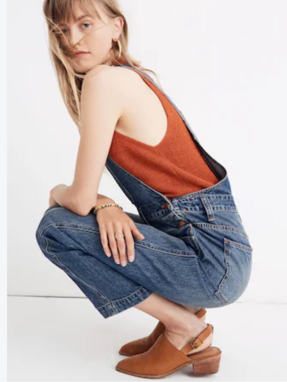 New Madewell Relaxed Straight Leg Overalls Size Medium Irwell Blue Classic